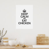 BEHALT CALM UND ESSEN CHICKEN POSTER (Küche)