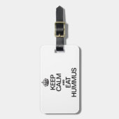 BEHALT CALM UND ESSEN HUMMUS GEPÄCKANHÄNGER (Vorderseite vertikal)