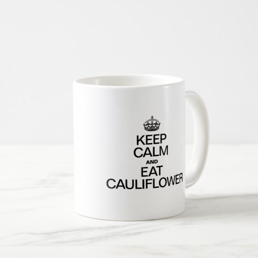 BEHALT CALM UND ESSEN KULIFLOWER KAFFEETASSE (VorderseiteRechts)