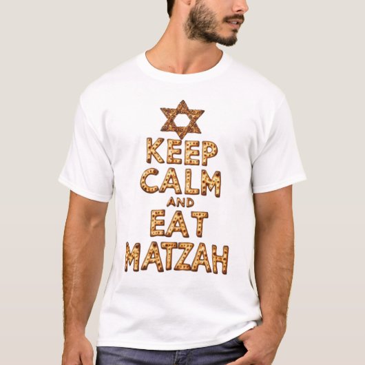 Behalt Calm und essen Matzah Funny Pessach Design T-Shirt (Vorderseite)