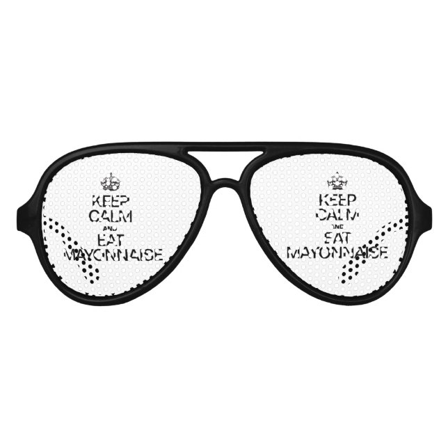 BEHALT CALM UND ESSEN MAYONNAISCH SONNENBRILLE (Vorderseite)