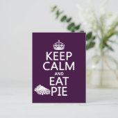 Behalt Calm und essen Pie Postkarte (Stehend Vorderseite)