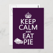 Behalt Calm und essen Pie Postkarte (Vorne/Hinten)