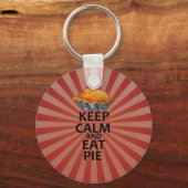 Behalt Calm und essen Pie Schlüsselanhänger (Vorderseite)