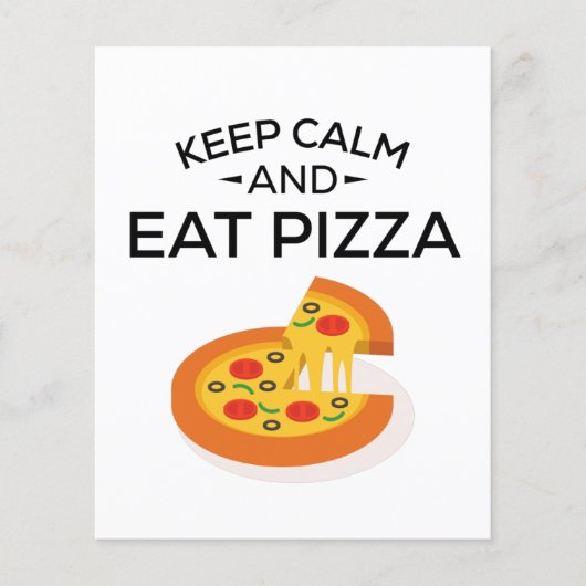 Behalt Calm und essen Pizza Flyer (Vorne)