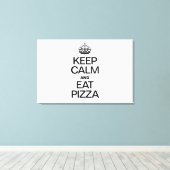 BEHALT CALM UND ESSEN PIZZA LEINWANDDRUCK (Insitu (Holzboden))