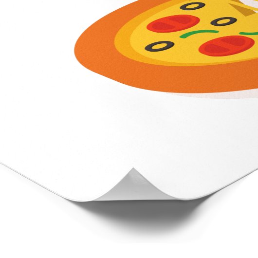 Behalt Calm und essen Pizza Poster (Ecke)