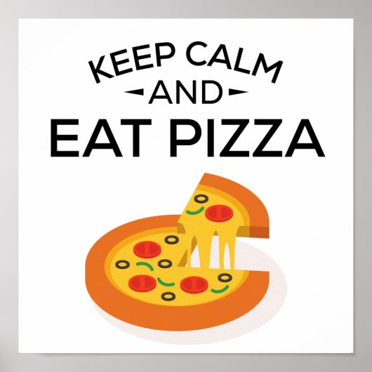 Behalt Calm und essen Pizza Poster (Vorne)