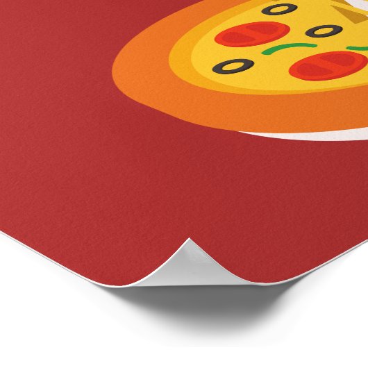 Behalt Calm und essen Pizza Poster (Ecke)