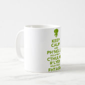 Behalt Calm und Fhtagn Kaffeetasse (Vorderseite Links)