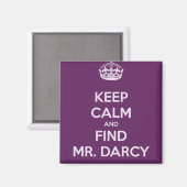 Behalt Calm und finde Darcy Jane Austen Magnet (Vorderseite/Rückseite)