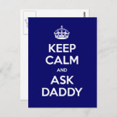 Behalt Calm und Frag Daddy Postkarte (Vorne/Hinten)