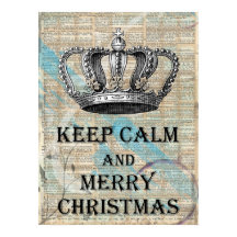 Behalt Calm und frohe Weihnachten Vintage Kronkuns