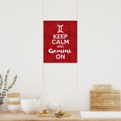 Behalt Calm und Gemini auf Astrologie Rot Vintag Poster (Küche)