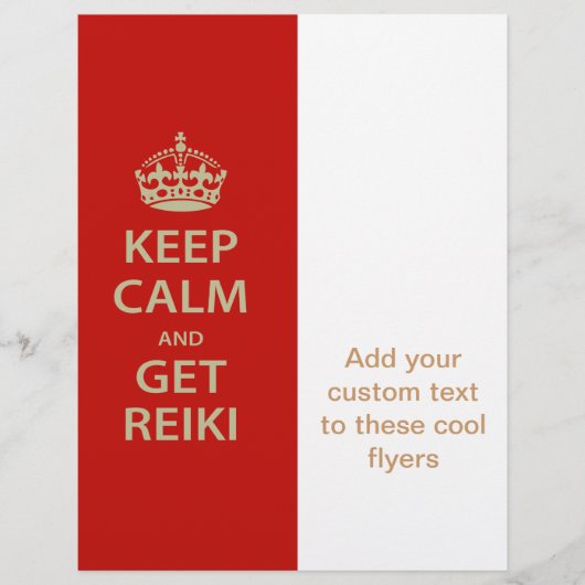 Behalt Calm und Get Reiki Flyer (Vorne)