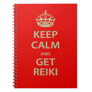 Behalt Calm und Get Reiki Notizblock