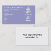 Behalt Calm und Get Reiki Terminkarte (Vorne/Hinten)