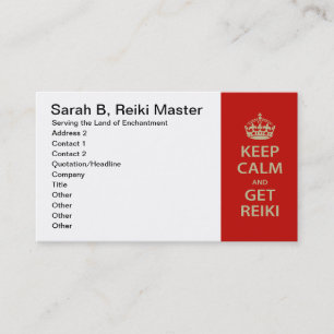 Behalt Calm und Get Reiki Terminkarte