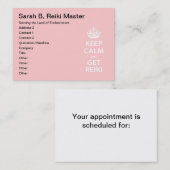 Behalt Calm und Get Reiki Terminkarte (Vorne/Hinten)