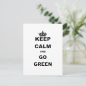 BEHALT CALM UND GO GREEN POSTKARTE (Stehend Vorderseite)