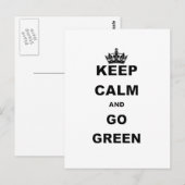 BEHALT CALM UND GO GREEN POSTKARTE (Vorne/Hinten)