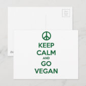 Behalt Calm und GO VEGAN Postkarte (Vorne/Hinten)
