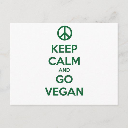 Behalt Calm und GO VEGAN Postkarte (Vorderseite)