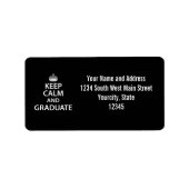 Behalt Calm und Graduate Funny Abschluss Adressaufkleber (Vorne)