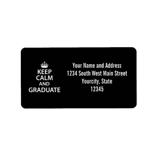 Behalt Calm und Graduate Funny Abschluss Adressaufkleber (Vorne)