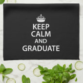 Behalt Calm und Graduate Funny Abschluss Küchentuch (Gefaltet)