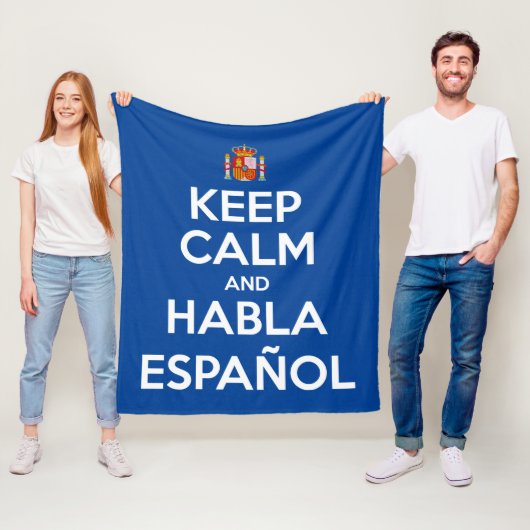 Behalt Calm und Habla Español Fleecedecke (Beispiel)