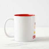 Behalt Calm und Habla Español Zweifarbige Tasse (Links)