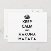 Behalt Calm und Hakuna Matata Postkarte (Vorne/Hinten)