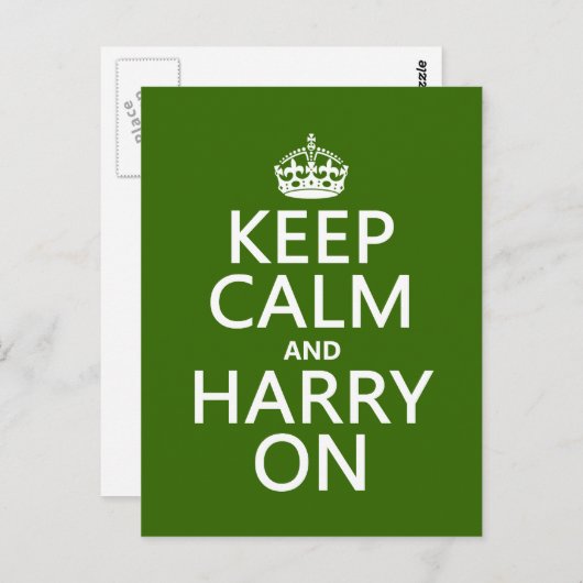 Behalt Calm und Harry On (beliebige Farbe) Postkarte (Vorne/Hinten)