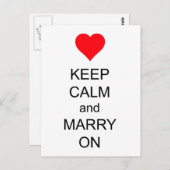 Behalt Calm und heiraten am roten Herzen Postkarte (Vorne/Hinten)