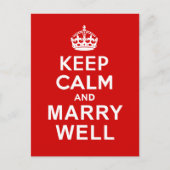 Behalt Calm und heiraten gut Postkarte (Vorderseite)