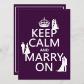 Behalt Calm und heiraten On (alle Farben) Einladung (Vorne/Hinten)