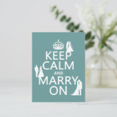 Behalt Calm und Heiraten On (beliebiger Farbhinter Postkarte (Stehend Vorderseite)