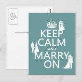 Behalt Calm und Heiraten On (beliebiger Farbhinter Postkarte (Vorne/Hinten)