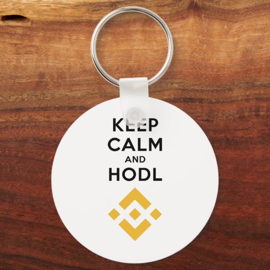Behalt Calm und Hodl Binance Schlüsselanhänger (Vorderseite)
