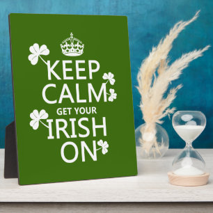 Behalt Calm und hol dein Irish On (jede beliebige  Fotoplatte