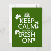 Behalt Calm und hol dein Irish On (jede beliebige Postkarte (Vorne/Hinten)