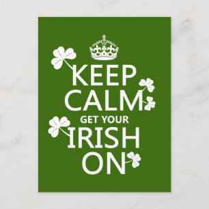 Behalt Calm und hol dein Irish On (jede beliebige  Postkarte