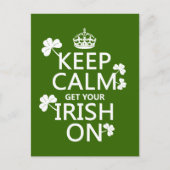 Behalt Calm und hol dein Irish On (jede beliebige Postkarte (Vorderseite)