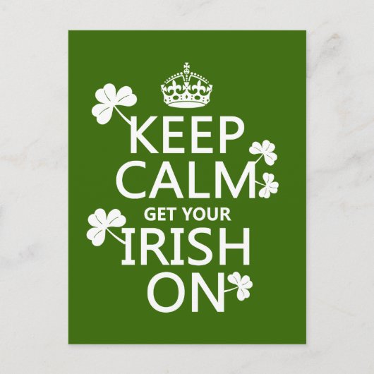 Behalt Calm und hol dein Irish On (jede beliebige Postkarte (Vorderseite)