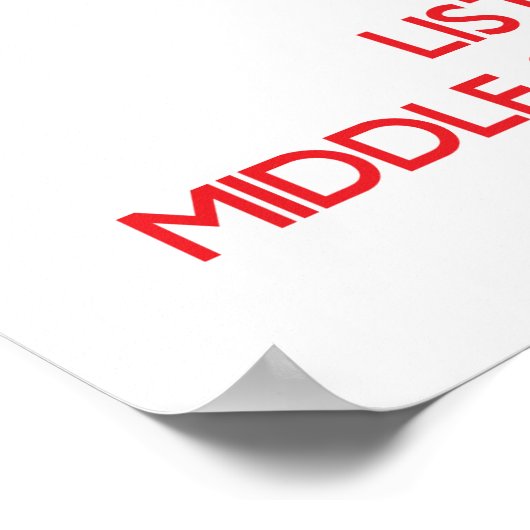 Behalt Calm und höre einem Lehrer der Mittelschule Poster (Ecke)