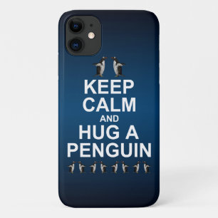 Behalt Calm und Hug a Penguin iPhone 11 Fall (blau Case-Mate iPhone Hülle