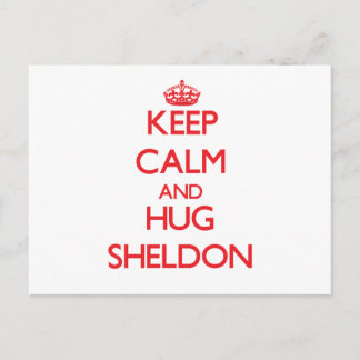 Behalt Calm und HUG Sheldon Postkarte