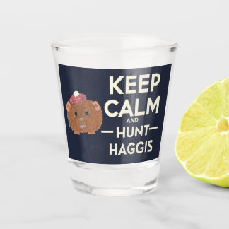 Behalt Calm und Hunt Haggis Scottish Schnapsglas
