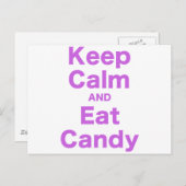 Behalt Calm und iss Candy Postkarte (Vorne/Hinten)